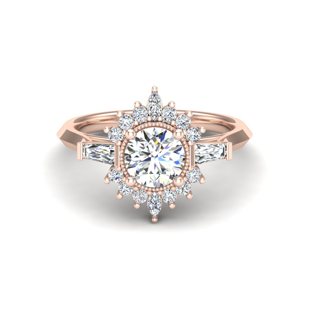 Gabrielle Halo Engagement Ring